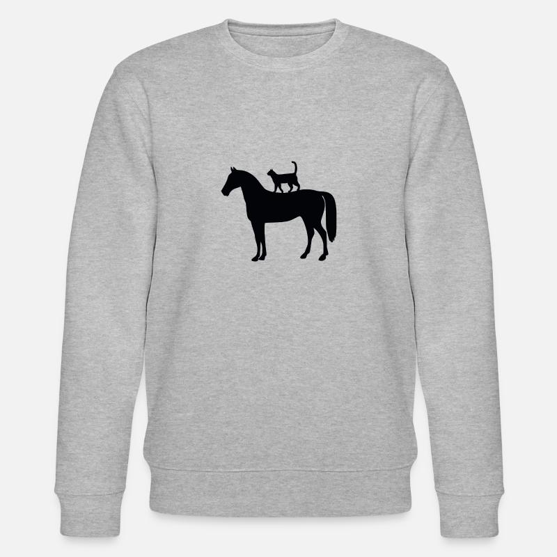 Cheval avec chat - Sweat bio CHANGER Stanley/Stella Unisexe - gris chiné