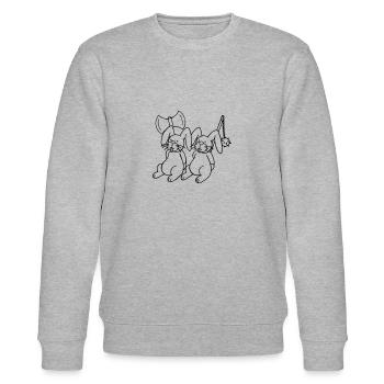 Killer-Kaninchen Kontur schwarz - Stanley/Stella Unisex Bio-Sweatshirt CHANGER  - Grau meliert - Vorne - Nik (191cm) & Marisol (170cm)