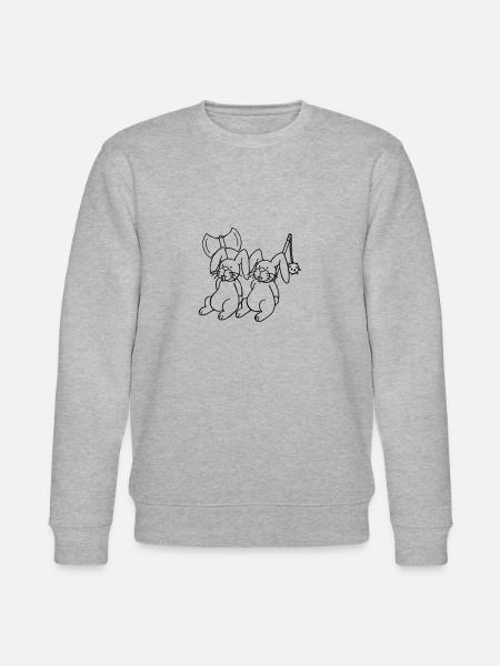 Killer-Kaninchen Kontur schwarz - Stanley/Stella Unisex Bio-Sweatshirt CHANGER - Grau meliert