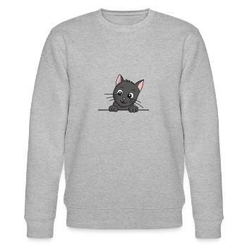 Dessin animé de chat - Sweat bio CHANGER Stanley/Stella Unisexe - gris chiné - Devant - Nik (191cm) & Marisol (170cm)