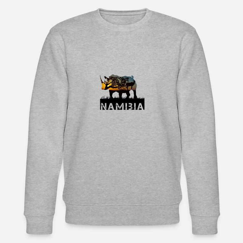 Namibia Nashorn - Stanley/Stella Unisex Bio-Sweatshirt CHANGER  - Grau meliert