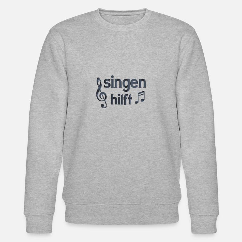 Singen hilft (dunkel) - Stanley/Stella Unisex Bio-Sweatshirt CHANGER  - Grau meliert