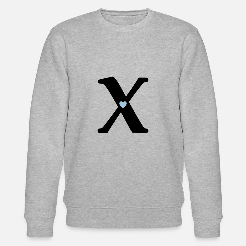 Buchstabe X Anfangsbuchstabe - Stanley/Stella Unisex Bio-Sweatshirt CHANGER  - Grau meliert