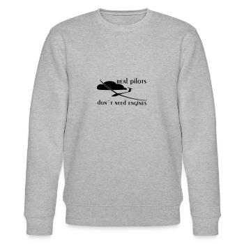 echte Piloten sind Segelflieger - Stanley/Stella Unisex Bio-Sweatshirt CHANGER  - Grau meliert - Vorne - Nik (191cm) & Marisol (170cm)