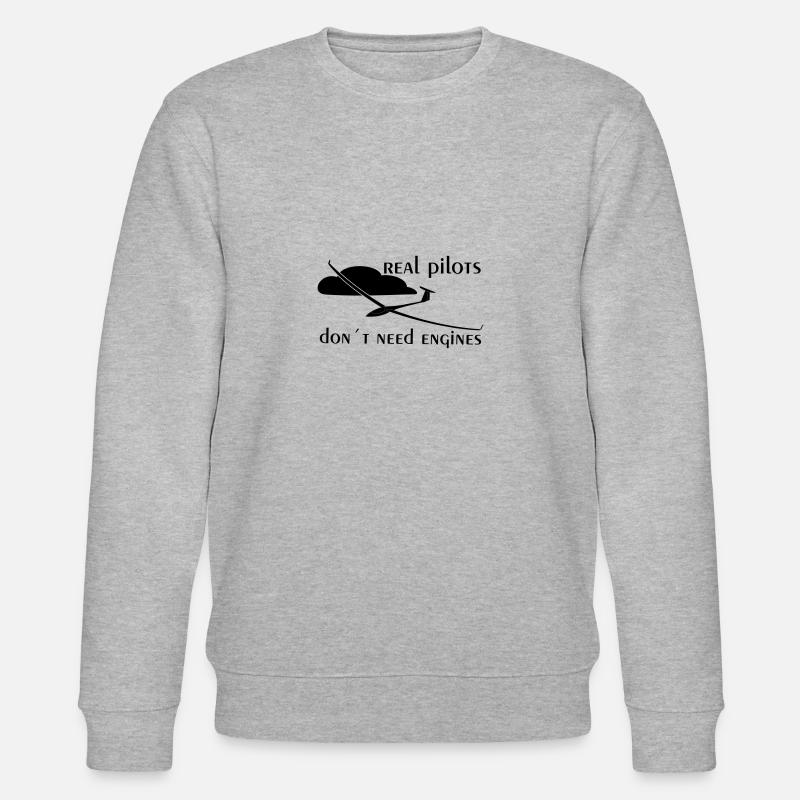 real glider pilot - Stanley/Stella CHANGER Unisex Organic Sweatshirt - heather grey