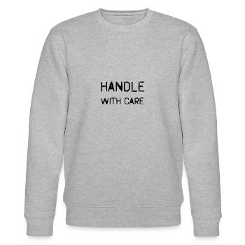 handle with care - Stanley/Stella Unisex Bio-Sweatshirt CHANGER  - Grau meliert - Vorne - Nik (191cm) & Marisol (170cm)