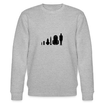 menschliche Bombe - Stanley/Stella Unisex Bio-Sweatshirt CHANGER  - Grau meliert - Vorne - Nik (191cm) & Marisol (170cm)