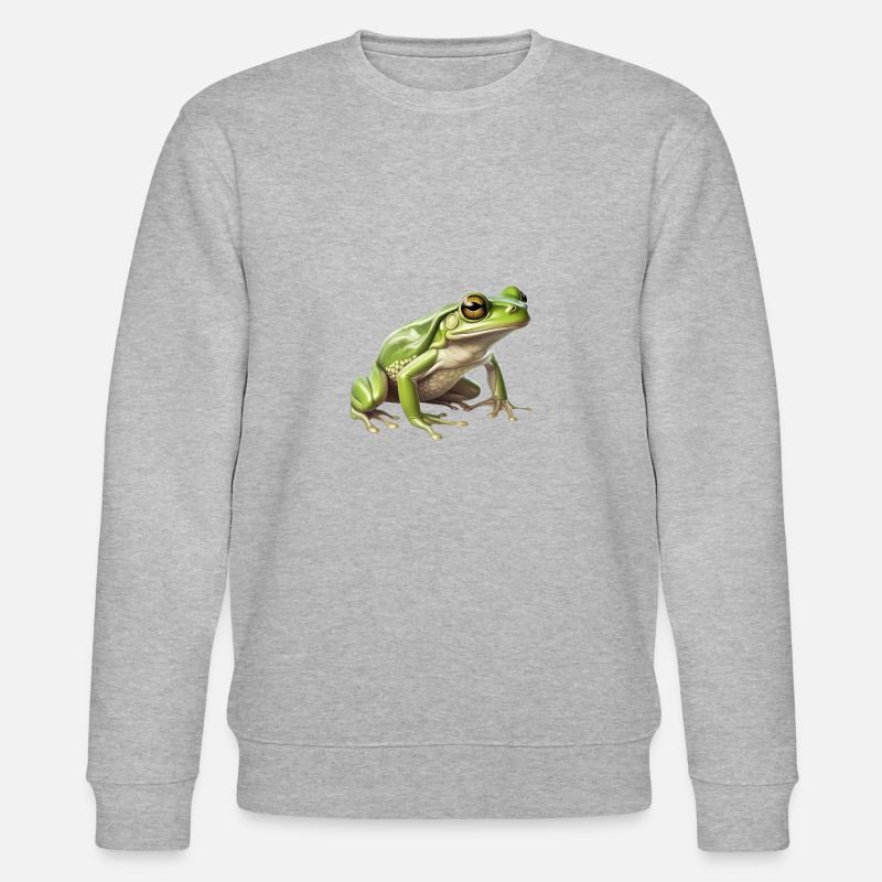 laubfrosch - Lebendiges Tier-Design - Stanley/Stella Unisex Bio-Sweatshirt CHANGER  - Grau meliert