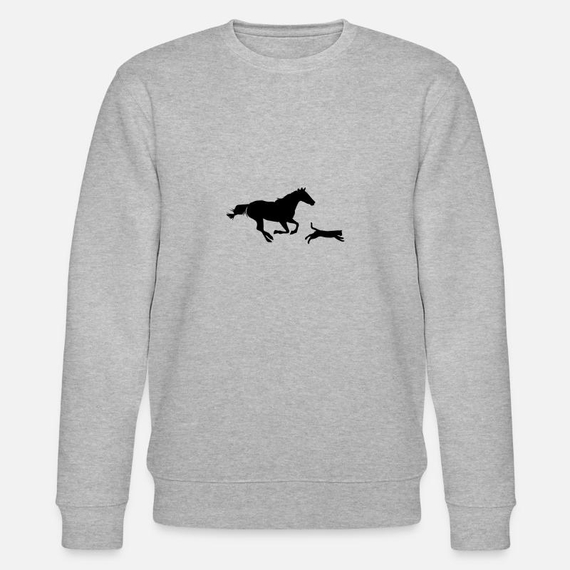 Pferd und Katze - Stanley/Stella Unisex Bio-Sweatshirt CHANGER  - Grau meliert