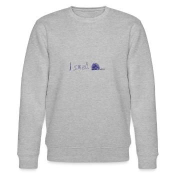 I smell cap shitty Design 14 - Stanley/Stella Unisex Bio-Sweatshirt CHANGER  - Grau meliert - Vorne - Nik (191cm) & Marisol (170cm)