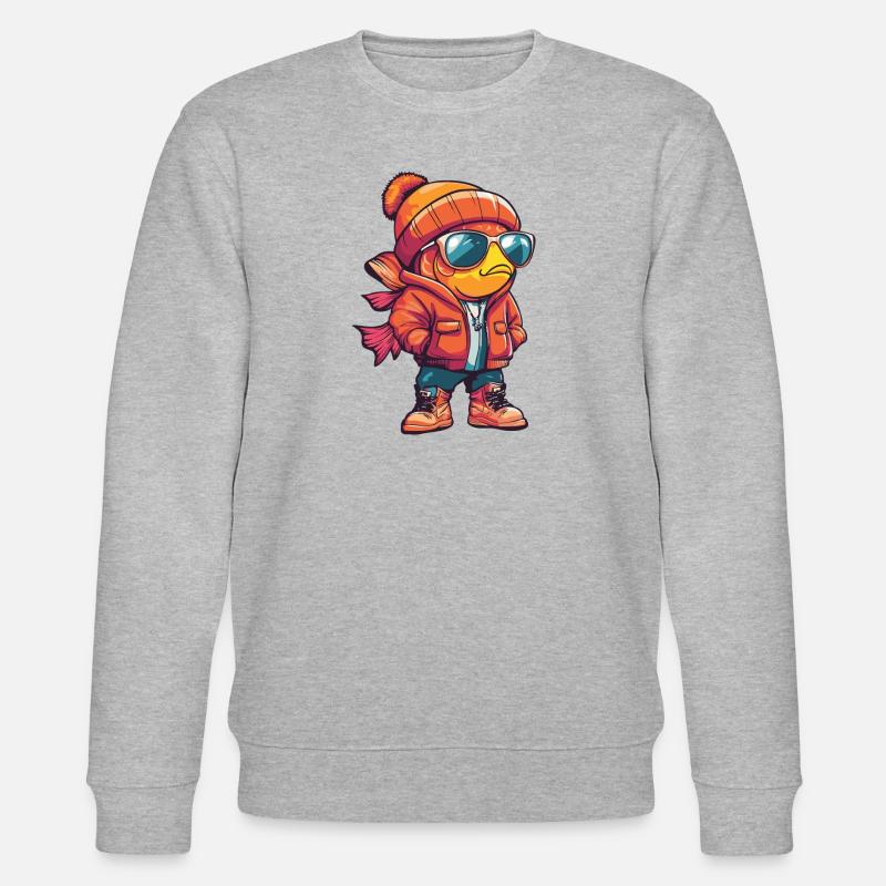 Bande dessinée d’hiver poisson rouge - Sweat bio CHANGER Stanley/Stella Unisexe - gris chiné