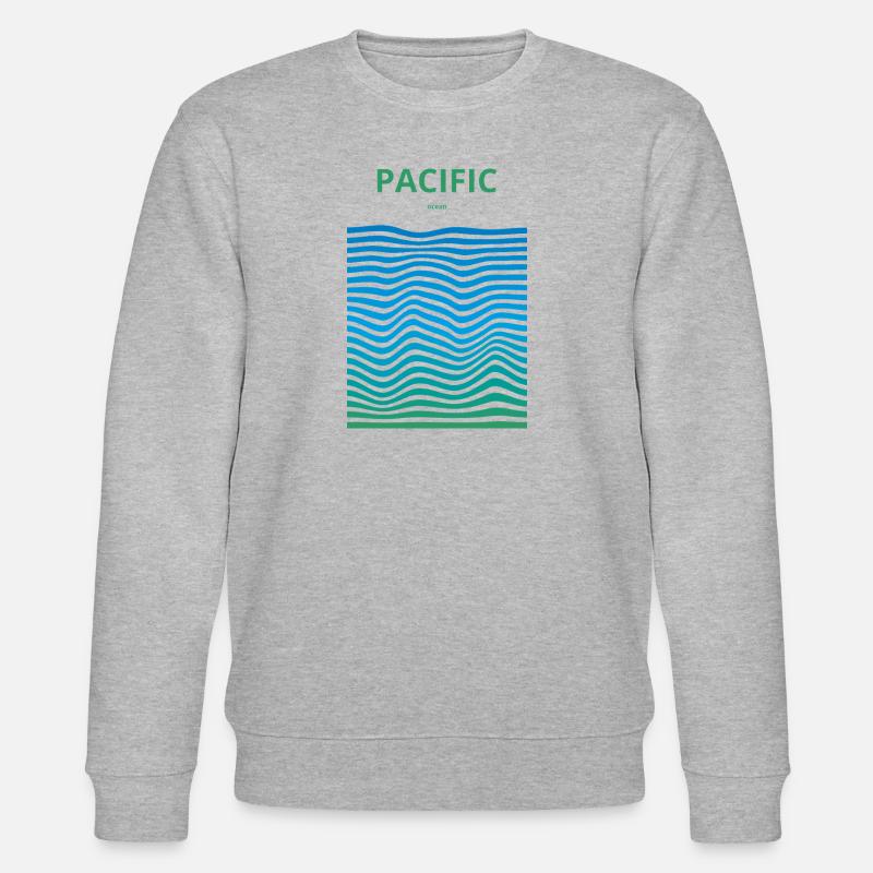 Distorded Oceans: Pacific - Stanley/Stella CHANGER Unisex Organic Sweatshirt - heather grey