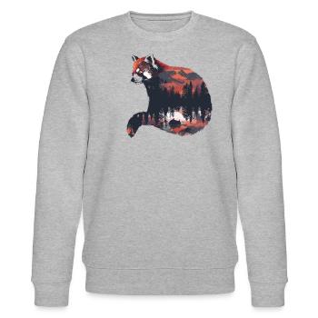 Red Panda Cat Bear Red Panda - Stanley/Stella CHANGER Unisex Organic Sweatshirt - heather grey - Front - Nik (191cm) & Marisol (170cm)
