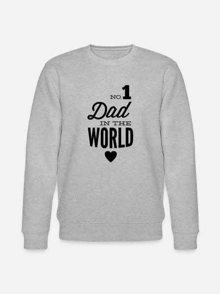 no1 dad of the world - Ekologisk sweatshirt CHANGER unisex från Stanley/Stella - gråmelerad
