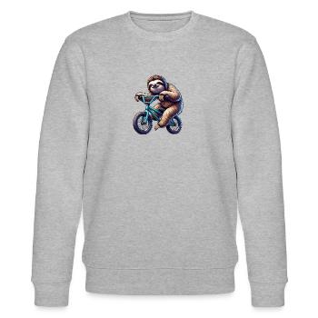 Drôle de paresse sur la conception du vélo BMX - Sweat bio CHANGER Stanley/Stella Unisexe - gris chiné - Devant - Nik (191cm) & Marisol (170cm)