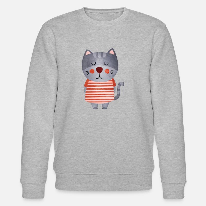Zuckersüße Katze - Stanley/Stella Unisex Bio-Sweatshirt CHANGER  - Grau meliert