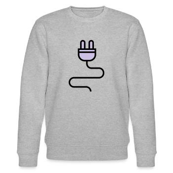 Stromkabel, Stecker - Stanley/Stella Unisex Bio-Sweatshirt CHANGER  - Grau meliert - Vorne - Nik (191cm) & Marisol (170cm)