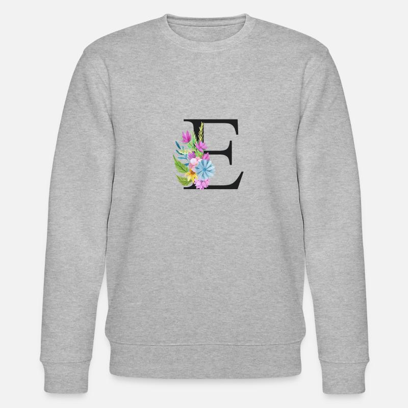 E Buchstabe Schwarz - Stanley/Stella Unisex Bio-Sweatshirt CHANGER  - Grau meliert