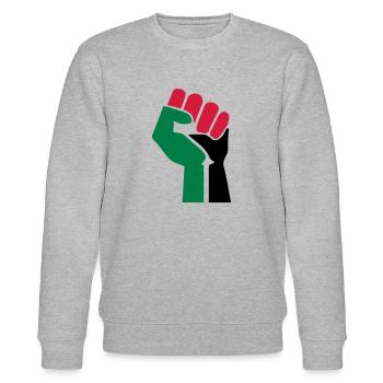 dessin palestinen symbole drapeau palestine - Sweat bio CHANGER Stanley/Stella Unisexe - gris chiné - Devant - Nik (191cm) & Marisol (170cm)