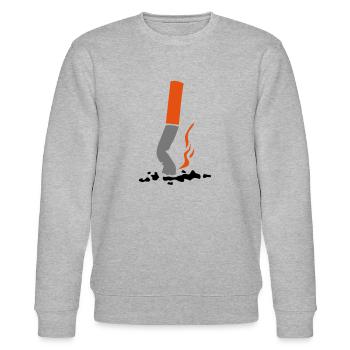 smashed cigarette - Stanley/Stella CHANGER Unisex Organic Sweatshirt - heather grey - Front - Nik (191cm) & Marisol (170cm)