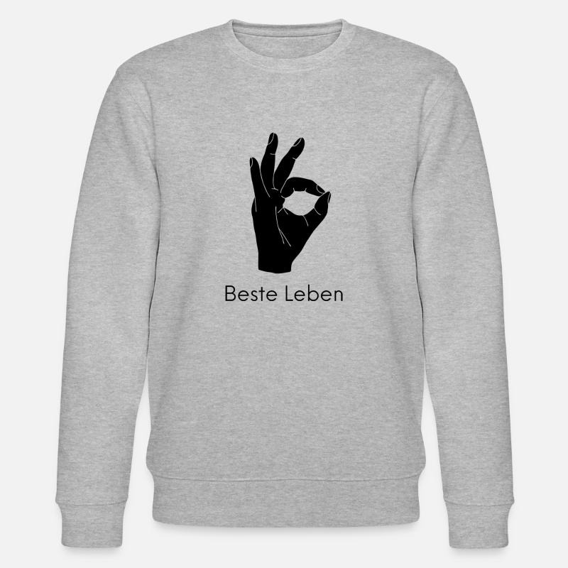Beste Leben Hand schwarz - Stanley/Stella Unisex Bio-Sweatshirt CHANGER - Grau meliert