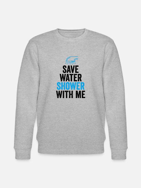 save water shower with me - Stanley/Stella CHANGER Unisex Organic Sweatshirt - heather grey