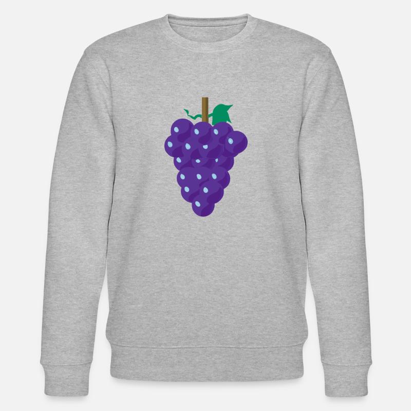 Traube Trauben Wein Illustration Geschenkidee - Stanley/Stella Unisex Bio-Sweatshirt CHANGER  - Grau meliert