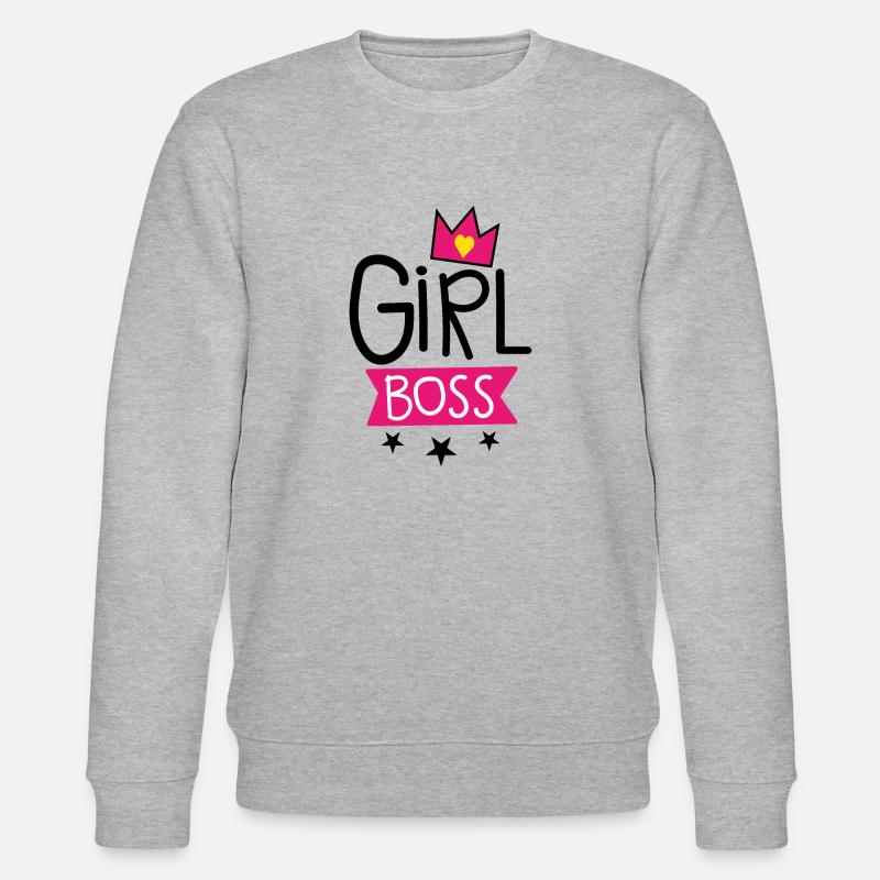 Conception de texte Girl Boss - Sweat bio CHANGER Stanley/Stella Unisexe - gris chiné