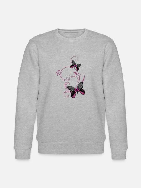 Two stylized butterflies - Stanley/Stella CHANGER Unisex Organic Sweatshirt - heather grey