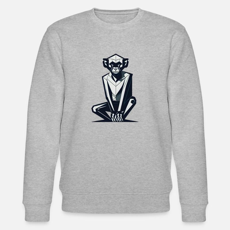 Geometrischer Affe - Stanley/Stella Unisex Bio-Sweatshirt CHANGER  - Grau meliert