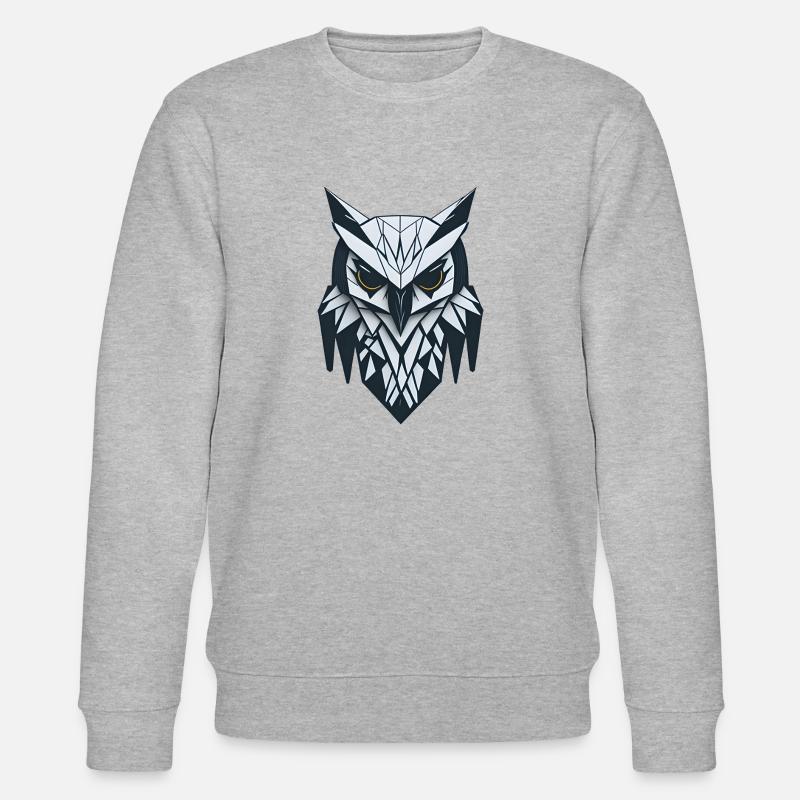 Geometrische Eule - Stanley/Stella Unisex Bio-Sweatshirt CHANGER  - Grau meliert