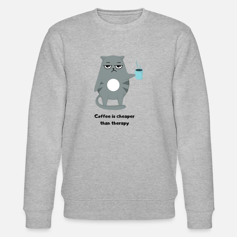 Coffee is cheaper - Stanley/Stella Unisex Bio-Sweatshirt CHANGER  - Grau meliert