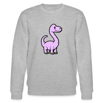 Dinosaurier Brontosaurus Comic - Stanley/Stella Unisex Bio-Sweatshirt CHANGER  - Grau meliert - Vorne - Nik (191cm) & Marisol (170cm)