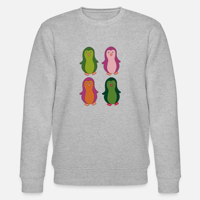 pinguine bunt - Stanley/Stella Unisex Bio-Sweatshirt CHANGER  - Grau meliert