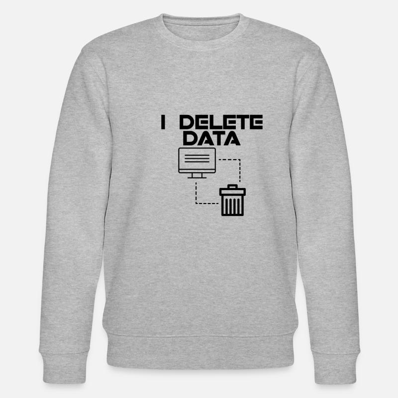 I Delete Data 2 - Stanley/Stella CHANGER Unisex Organic Sweatshirt - heather grey