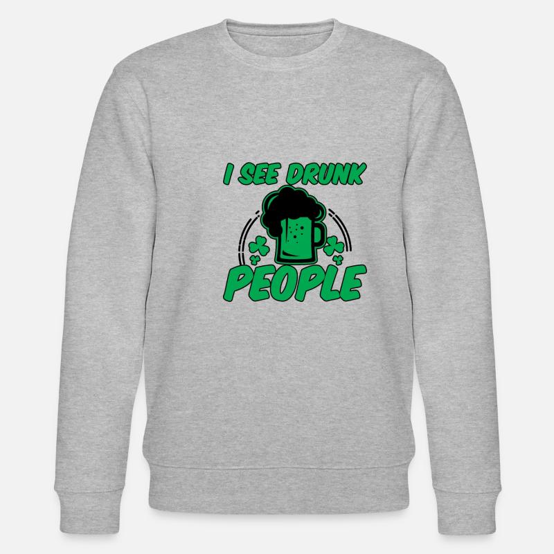 I See Drunk People 2 - Stanley/Stella CHANGER Unisex Organic Sweatshirt - heather grey