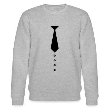 Fake Anzug Krawatte - Stanley/Stella Unisex Bio-Sweatshirt CHANGER  - Grau meliert - Vorne - Nik (191cm) & Marisol (170cm)