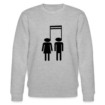 Musik Noten - Stanley/Stella Unisex Bio-Sweatshirt CHANGER  - Grau meliert - Vorne - Nik (191cm) & Marisol (170cm)