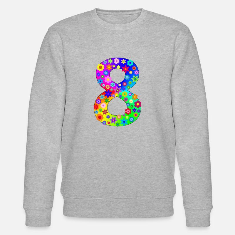 Fleurs Numéro 8 - Sweat bio CHANGER Stanley/Stella Unisexe - gris chiné