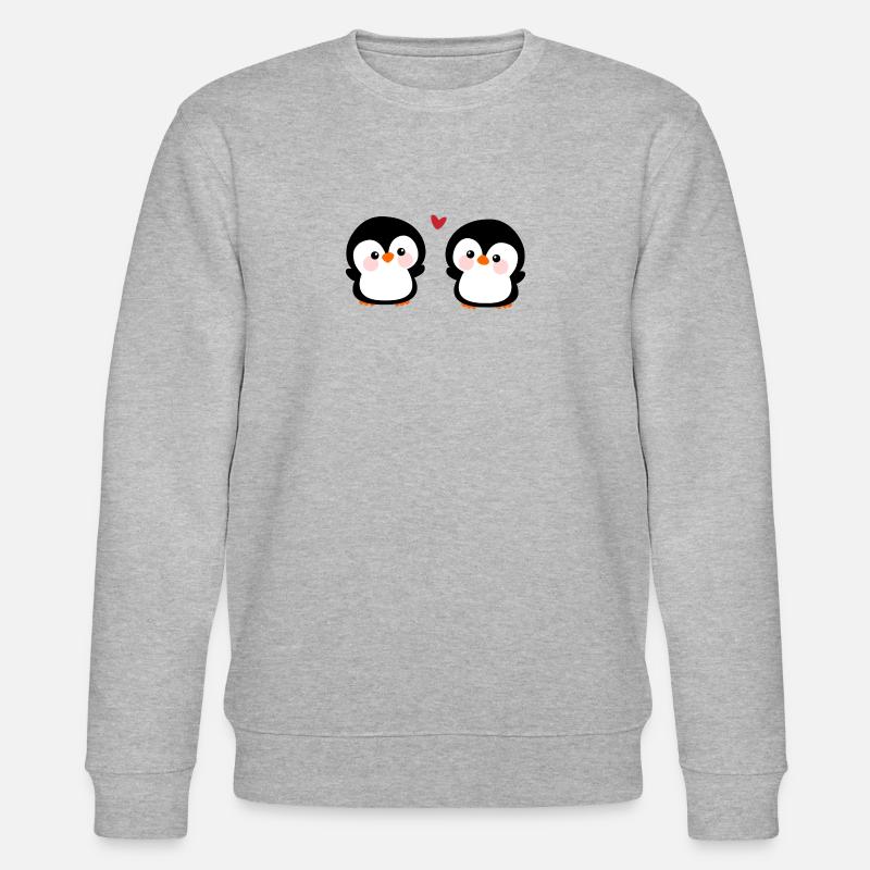 Süßes Pinguinpaar - Stanley/Stella Unisex Bio-Sweatshirt CHANGER - Grau meliert