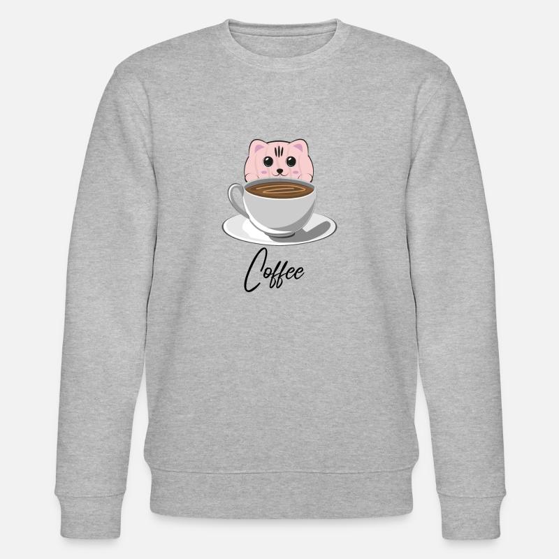 Chat de café - Sweat bio CHANGER Stanley/Stella Unisexe - gris chiné