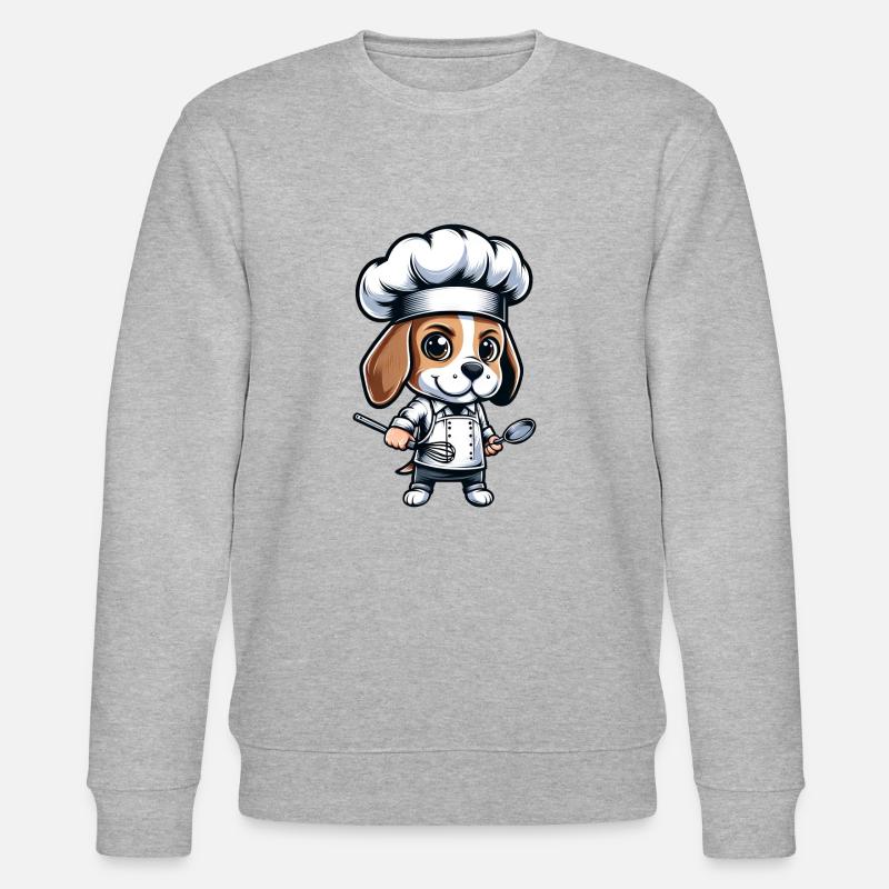 Cute Beagle Chef Comic Design - Stanley/Stella CHANGER Unisex Organic Sweatshirt - heather grey