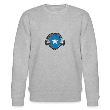 Somalia - Stanley/Stella Unisex Bio-Sweatshirt CHANGER  - Grau meliert - Vorne - Nik (191cm) & Marisol (170cm)