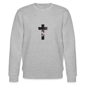 Cross Lion - Stanley/Stella Unisex Bio-Sweatshirt CHANGER  - Grau meliert - Vorne - Nik (191cm) & Marisol (170cm)