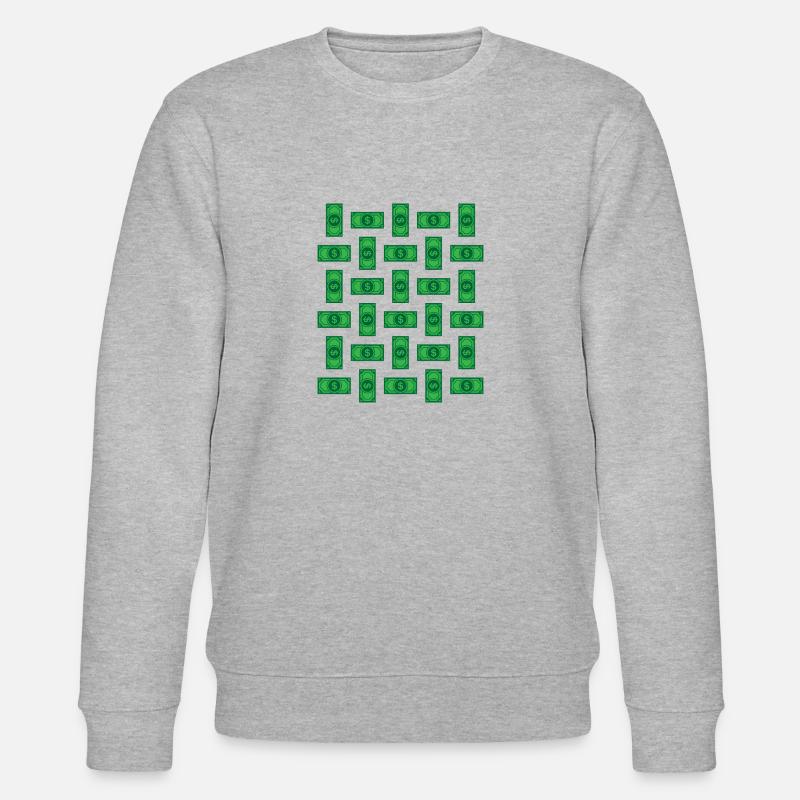 Argent, argent, dollars, vert - Sweat bio CHANGER Stanley/Stella Unisexe - gris chiné
