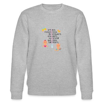 Superheldin Hebamme - Stanley/Stella Unisex Bio-Sweatshirt CHANGER  - Grau meliert - Vorne - Nik (191cm) & Marisol (170cm)