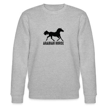 Chemise de cheval arabe · Race de chevaux · Cadeau - Sweat bio CHANGER Stanley/Stella Unisexe - gris chiné - Devant - Nik (191cm) & Marisol (170cm)