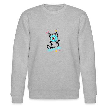Du bist besonderes - Stanley/Stella Unisex Bio-Sweatshirt CHANGER  - Grau meliert - Vorne - Nik (191cm) & Marisol (170cm)