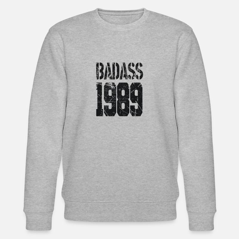 Badass 1989 - Stanley/Stella Unisex Bio-Sweatshirt CHANGER  - Grau meliert