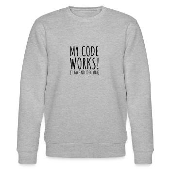 Mon code fonctionne - Sweat bio CHANGER Stanley/Stella Unisexe - gris chiné - Devant - Nik (191cm) & Marisol (170cm)